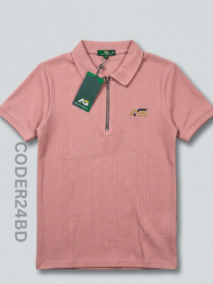 Zipper polo t-shirt