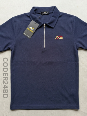 Zipper polo t-shirt